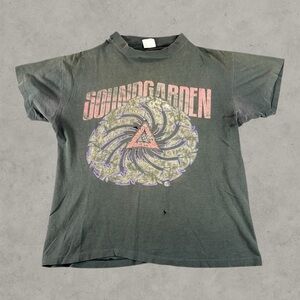 Vintage Soundgarden Shirt Mens Medium Black 90s Badmotorfinger Distressed Repair